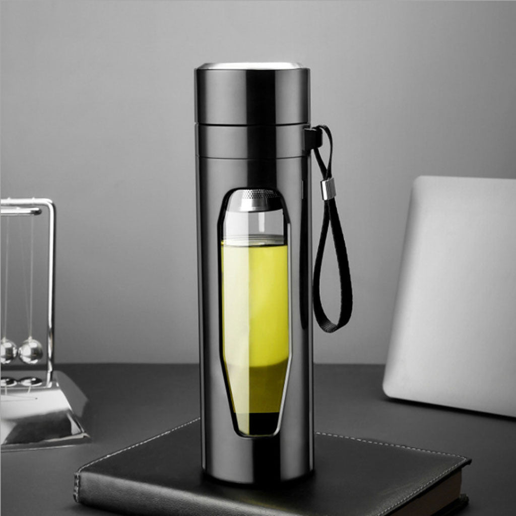 
                  
                    Glass Water Bottle Coffee Tea Cup Infuser With Lid Filter
                  
                